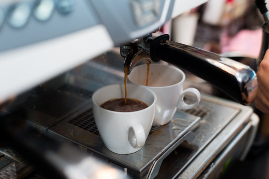 black coffee on coffee maker