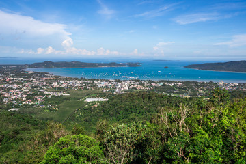 Natural background, panoramic view, panoramic nature (mountains, trees, sea, sky) is a beautiful sight to see in a group trip or a solo trip.
