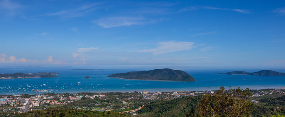 Natural background, panoramic view, panoramic nature (mountains, trees, sea, sky) is a beautiful sight to see in a group trip or a solo trip.