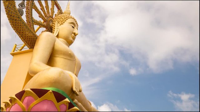 Big buddha close up view in Samui island, thailand