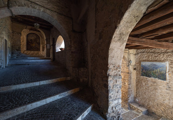 Cervara di Roma (Italy) - A little suggestive town on the rock, in the Simbruini mountains, province of Rome, know as 