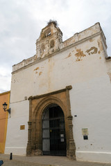 ZAFRA, BADAJOZ, SPAIN - NOVEMBER 24, 2018: facade of the San Jose chapel (former synagogue)
