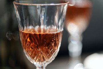 Close up of a fancy glass of champagne