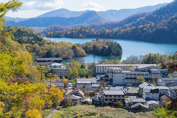 Yumoto Onsen in autumn, Nikko, Japan
