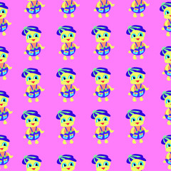 Duckling pink pattern illustration