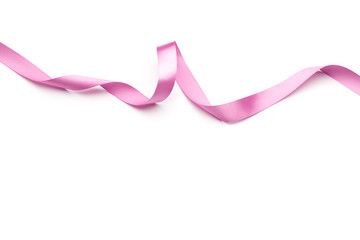 Fototapeta na wymiar pink satin ribbon isolated on white backgroun