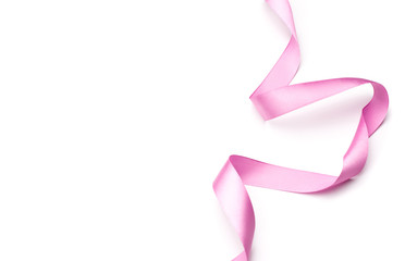 pink satin ribbon isolated on white backgroun