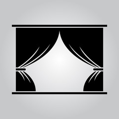 Curtain on theater stage