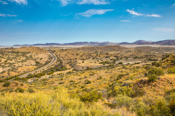 Gariep dam on the Orange River in South Africa, the largest dam in South Africa