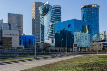View of city skyline Astana, Kazakhstan 