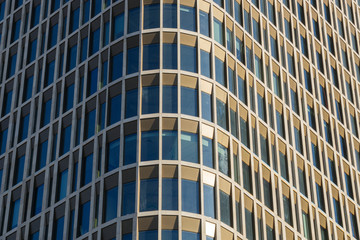 Abstract Building, blue glass wall of skyscraper