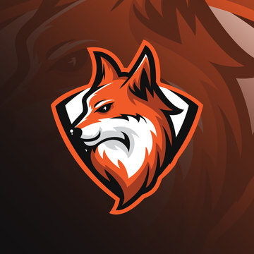 Fox logo mascot design vector with modern and emblem style. fox head illustration for sport team and printing tshirt.