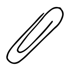 Clerical paperclip hand drawn. Vector illustration of paper clips. Paper clip icon.