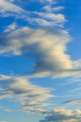 Clouds after rain before sunset as a background