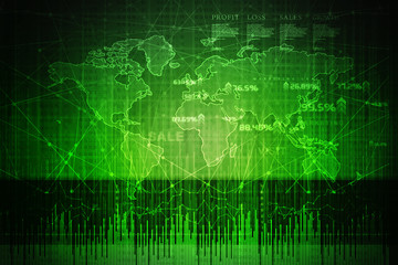 2d rendering Stock market online business concept. business Graph 
