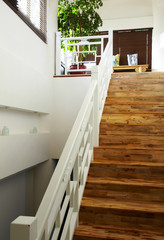 Clean and comfortable home interior, Stairs closeup