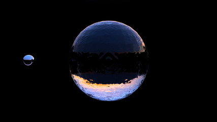 Large Water Ball with a small Chrome ball