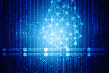 
2d illustration technology background
