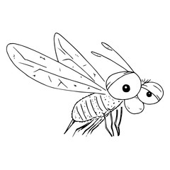 Bee, wasp hand drawn. Vector illustration of a wasp, bee. Icon bee.
