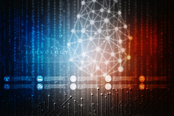 
2d illustration technology background
