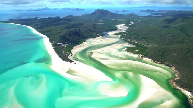 Aerial view of Whitehaven Beach Whitsundays South Pacific Queensland Australia