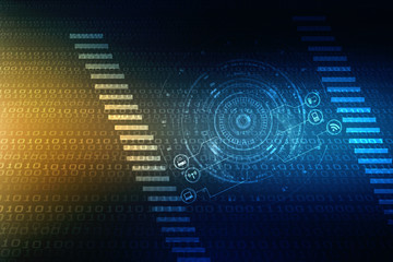 
2d illustration technology background
