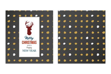 Vorlage - Weihnachtskarte - Goldene Punkte