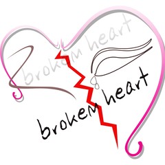 broken heart love card design