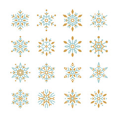 Set of Snowflakes Christmas design vector