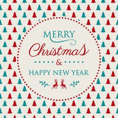 Design of Merry Christmas calligraphy with decorations. Vector.