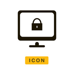 Padlock on a screen vector icon
