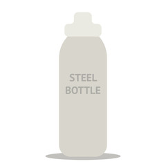 Durable, high quality reusable stainless steel bottle as alternative to plastic bottles. Concept zero waste, illustration