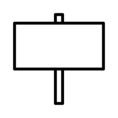 Obraz premium Blank wood sign or empty wooden signpost banner line art vector icon for apps and websites