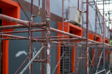 steel scaffolding set up for house renovate