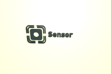 Text Sensor with grey 3D illustration and light background