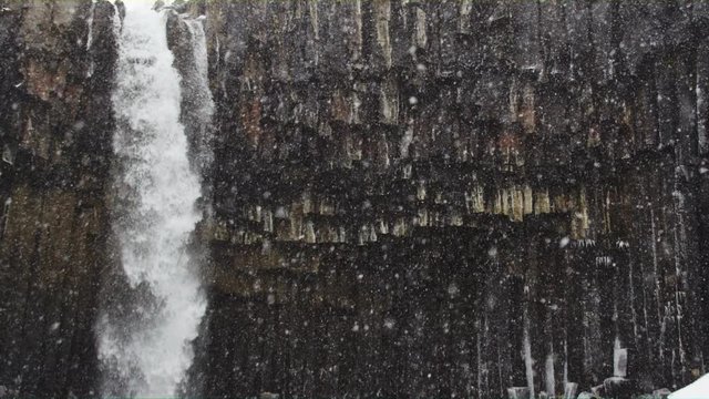 Beautiful shot of the Svartifoss Waterfall and the Lava Columns
