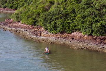 Sunrise Fish farms, Fish cages at The estuary Laem Sing, Chanthaburi ,Thailand.