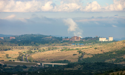 Pretoria, the capitol of South Africa, as viewed from the Klapperkop hill overlooking the city.