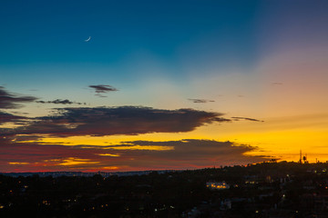 Pretoria, the capitol of South Africa, as viewed from the Klapperkop hill overlooking the city.