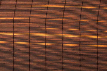 Sunburned bamboo matt background. Texture of asian mat from brown yellow bamboo. Super macro, close up image