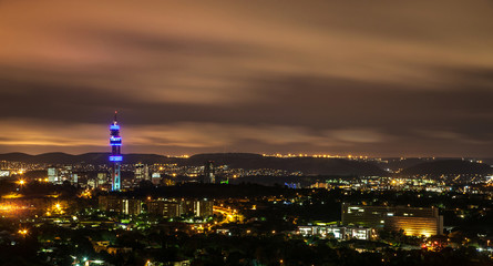 Naklejka premium Pretoria, the capital of South Africa, as viewed from the Klapperkop hill overlooking the city.