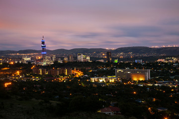 Pretoria, the capital of South Africa, as viewed from the Klapperkop hill overlooking the city.