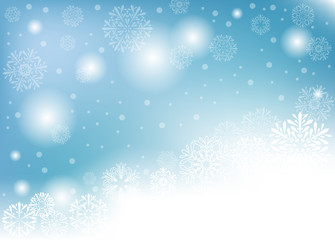 blue winter background with white snow. vector illustration