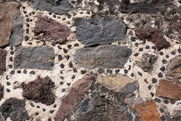 Historic stone and rock construction and reconstruction at Teotihuacan, Mexico