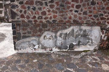 Historic stone and rock construction and reconstruction at Teotihuacan, Mexico