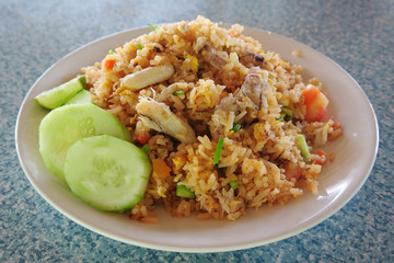 Fried Rice with Crab meat and Vegetables , Thai Cuisine