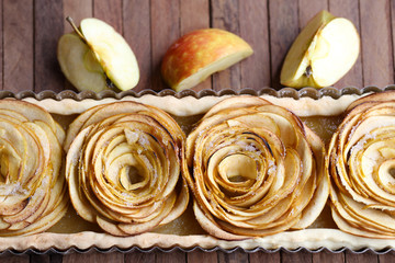 tarte aux pommes forme de fleurs