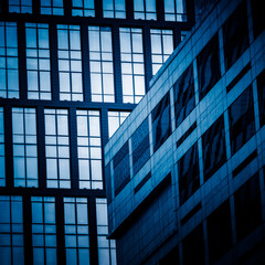 Fototapeta premium Close-Up of Modern Office Buildings in city of China.