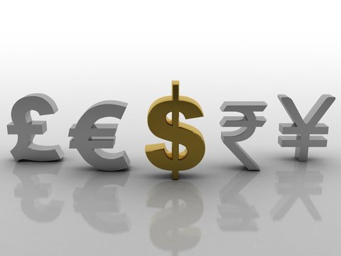 3d rendering Global Currencies