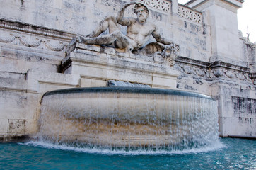 Fountain and statue in Rome, Italy